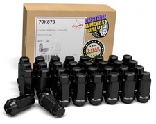 32 Pcs M14 x 2 14 x 2 Thread Bulge Acorn 1.90" Long Lug Nuts Black Chrome