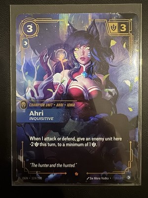 Ahri 2025 League of Legends Riftbound English TCG OGN 119/298 Foil