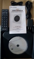 New Desktop Music CD Player w/Built In Speakers And Remote, Black KC-806