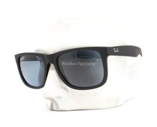 Ray-Ban Justin Sunglasses RB 4165 622/2V Matte Black Polarized Blue 54mm w/case