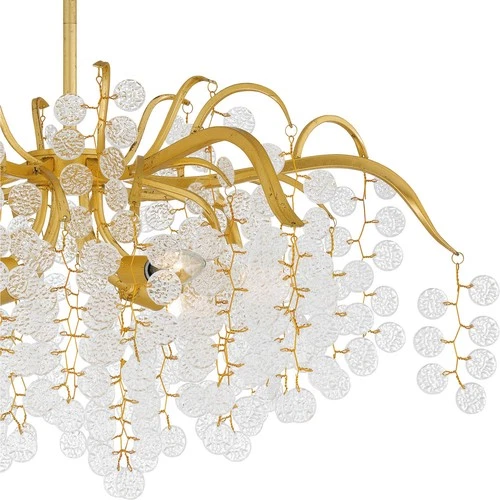 Gold Leaf Six Light Chandelier from the Maple Collection - Picture 5 of 6