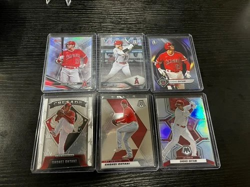 (6) Card Lot, Shohei Ohtani Bowman and Panini 2022 MLB Angels Mosaic Crusade