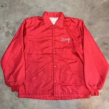 Vintage 60s Fire Dept Coach Jacket Chain Stitching Shearling Lined D Pocket Lar