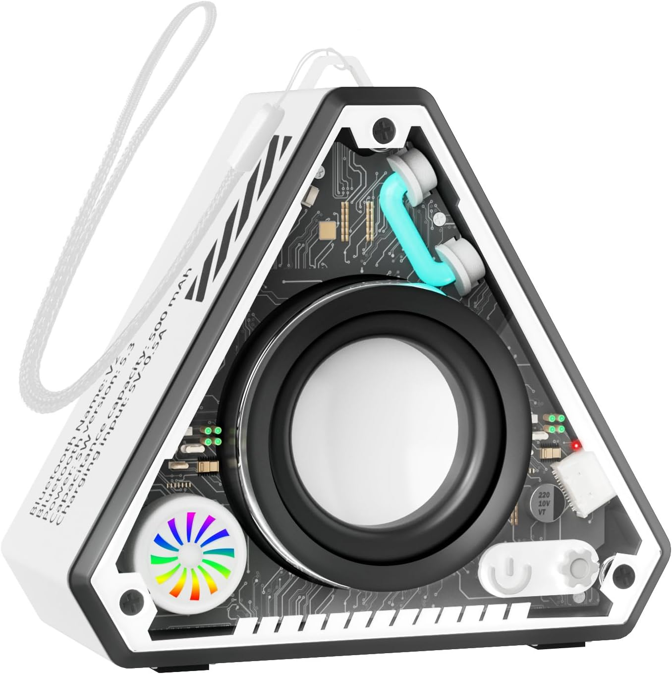 Mini Wireless Bluetooth Speaker with Colorful Lights TWS Dual Pairing Lanyard Included