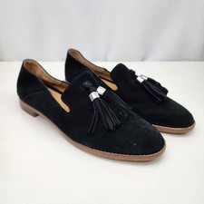 Franco Sarto Women's Black Hadden Tassel Loafer Shoes Size 6.5