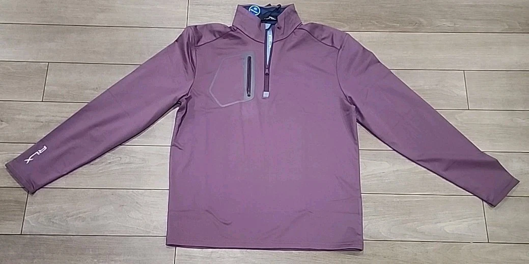 $138 RLX Ralph Lauren Luxury Jersey 1/4 Zip Pullover Golf Sweatshirt Mens Med