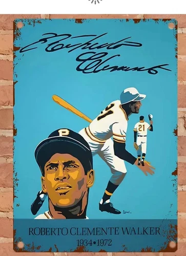 Vintage Like Pittsburgh Pirates, Roberto Clemente 8 X 11 Tin Metal Sign.2