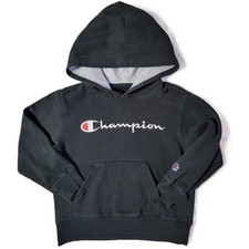 Champion Hoodie Sweatshirt Black Authentic Athleticwear Boys Size 5