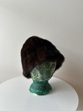 Authentic Vintage 1960s 100 Real Fur Hat Luxury Winter Warm Cap Hat Size M