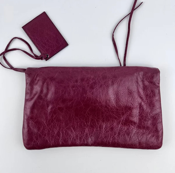 BALENCIAGA Clutch Bag Second Bag Leather Red Vintage Women's Mirror Accessory thumbnail 4