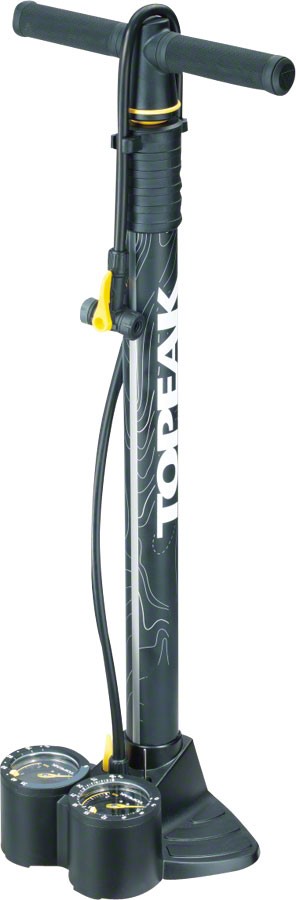 Topeak JoeBlow Dualie Floor Pump - Heavy-Duty Steel Barrel for Fat & MTB Tires