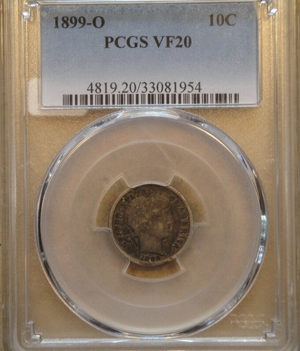 1899-O Barber Dime 10c PCGS Certified VF20 - Picture 3 of 4