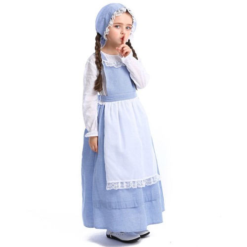 Girls Pioneer Olden Days Costume Pilgrim Frontier Colonial Victorian Book Week - Picture 5 of 9