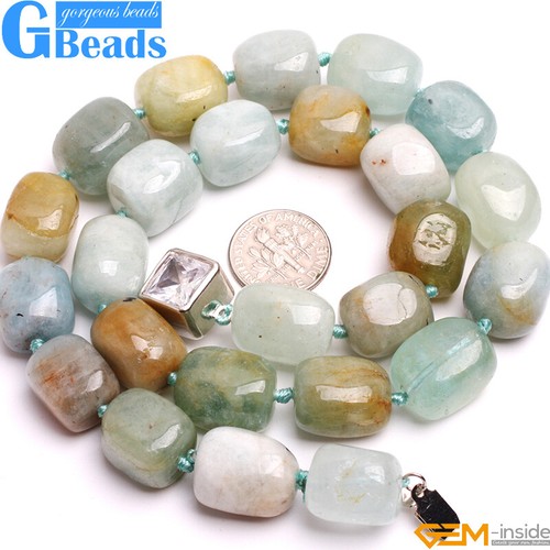 Natural Freeform Aquamarine Gemstone Beads Handmad Finished Jewelry Necklace - Picture 31 of 36
