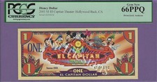 2001 AZ $1 EL CAPITAN THEATRE HOLLYWOOD DISNEY DOLLAR A30413Z 66PPQ ONLY 1 YR