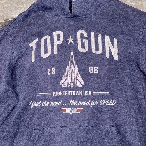 Sudadera con Capucha Top Gun Fighter EE. UU. De Colección Azul Para Hombre Talla Mediana - Imagen 2 de 8