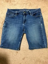 Calvin Klein Jeans Women  s Blue Cotton Blend Denim Shorts Size 8