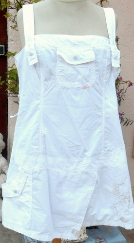 Robe Salopette Blanche Cassé LMV - Taille 36 - Occasion Très Bon état - Coton/polyester