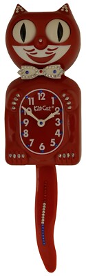 Kit Cat Klock Limited Edition Red White Blue Swarovski Crystals Jeweled Clock