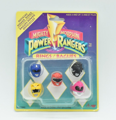 Cool Power Ranger Rings Mighty Morphin Power Rangers - OFFICIAL POWER RINGS SET OF 5, 1994, New ...