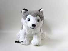 Galeria Hund Husky Schlittenhund sitzend Stofftier Plüschtier Kuscheltier (T221)