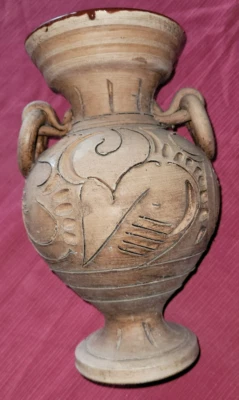 VASE DECORATIF STYLE AMPHORE EN TERRE CUITE 26 CM DIAMETRE 12 - Photo 1/4