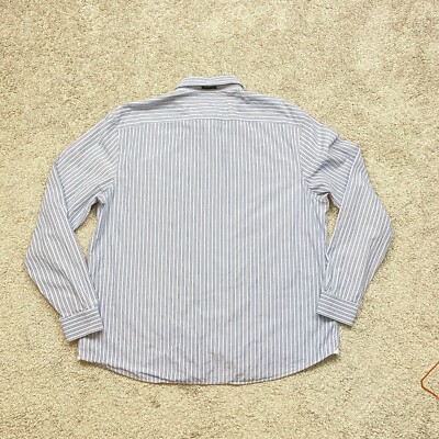 Lacoste Mens Dress Shirt Size 46 Blue Stripe Slim Fit Long Sleeve | eBay
