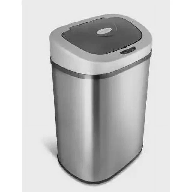 Bote de basura Nine Stars de 13,2 galones, bote de basura de cocina con sensor de movimiento, acero inoxidable Foto 3 de 4
