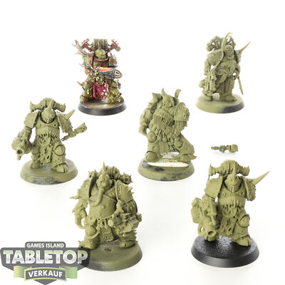 Death Guard - 6 x Plague Marines - teilweise bemalt