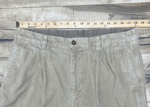 Vintage L.L. Bean Classic Fit Pleated Corduroy Chino Pants 38 X 32 Tan Worn . - Picture 2 of 7