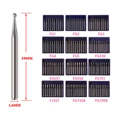 10-100Pcs Dental Clinic Burs Shank Carbide Round Friction Grip FG Bur Drill