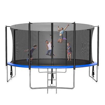 12FT Trampoline for Kids and Adults /Safety Enclosure & Ladder Outdoor Backyard