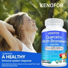 Quercetin Plus Bromelain | GMO-Free & Gluten-Free 120 Capsules
