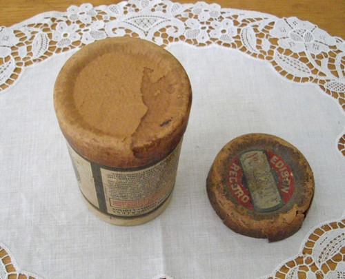 Vintage Edison Gold Moulded Record Canister Box Only Echo All Over the World ~ - Picture 10 of 10
