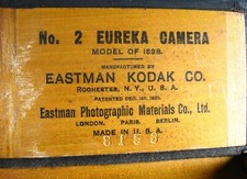 KODAK NO. 2 EUREKA Box Camera Includes one 3-1/2 X 3-1/2 PLATE HOLDER