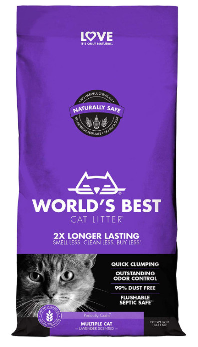 WORLD'S BEST CAT LITTER Multiple Cat Lavender Scented, 32-Po
