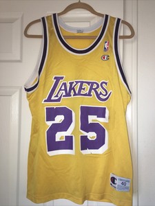 Los Angeles Lakers La Eddie Jones Champion Size 40 Basketball Jersey Gold 25 Ebay