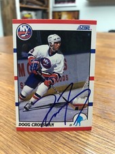1990-91 SCORE #59 DOUG CROSSMAN SIGNED AUTOGRAPHED CARD B