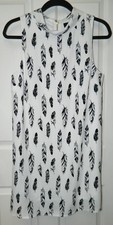 NWT LUMIERE women's juniors Black White FATHER Boho SHIFT DRESS* S Small NEW
