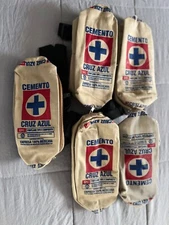 MOCHILITA TIPO CANGURERA CRUZ AZUL TIPO BULTO DE CEMENTO BLUE AND BROWN