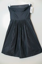 NWT Theory Black Strapless Pleat-Front Little Black Dress Size 4