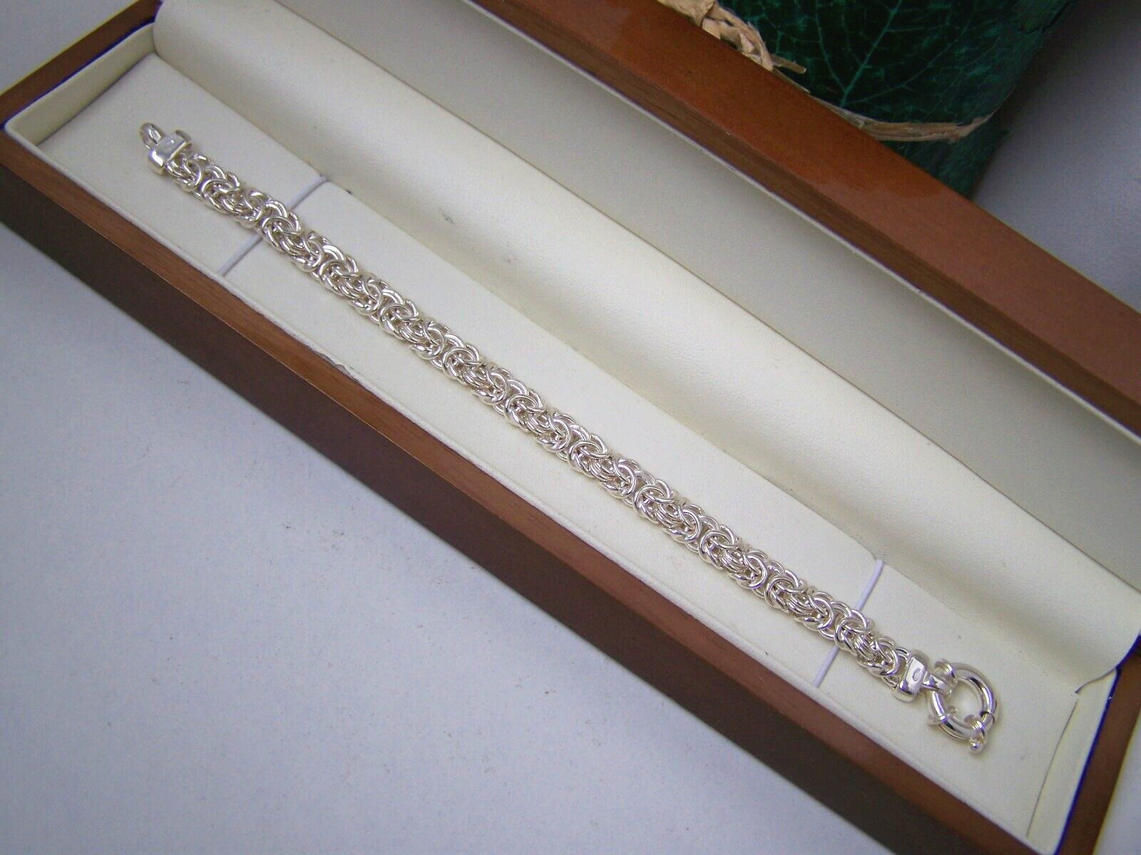 SUPERB SOLID 925 STERLING SILVER BYZANTINE CHUNKY… - image 1