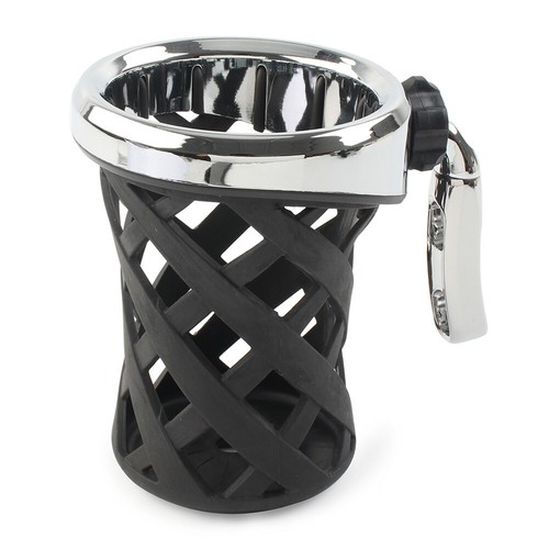 Motorcycle Handlebar Cup Holder Drink W/ Mesh Basket Mount For Harley Chrome - Picture 5 of 11