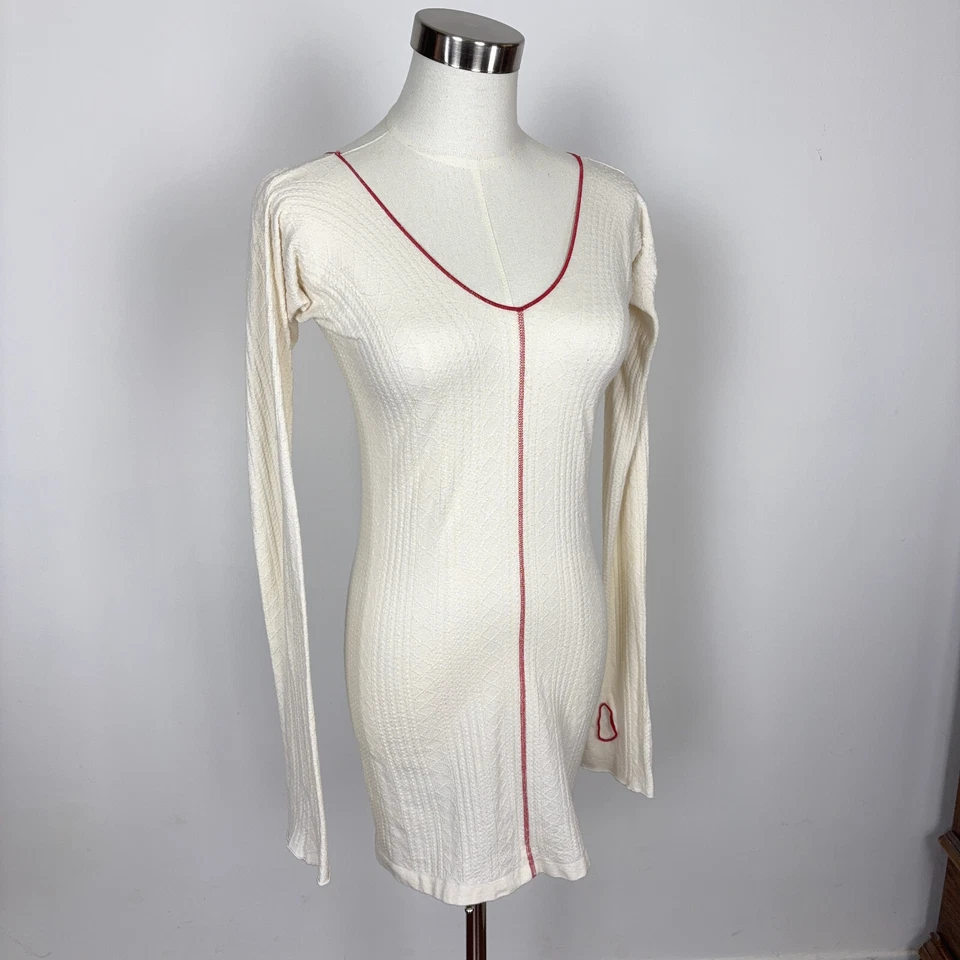 Camisa Free People De Colección Y2K The Stocking Elastizada Tejida Top o Vestido Agujeros para los Pulgares M/L Foto 2 de 4