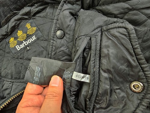 *HOT Men's BARBOUR @ CHEALSEA SPORTS QUILT CORDUROY Collar Zipper BLACK Jacket S - Picture 5 of 15