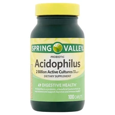 Spring Valley Probiotic Acidophilus Caplets, 100 Count.