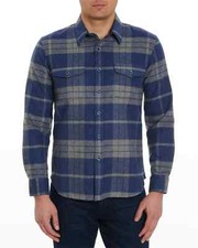 Robert Graham Men's Dalton Buffalo Check Overshirt Blue