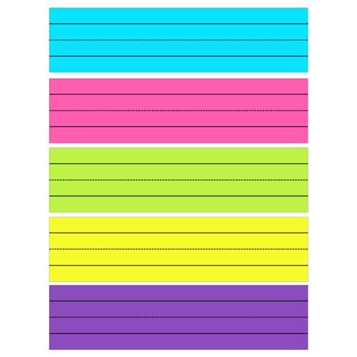 5 Pack Sentence Strips, Ruled Rainbow Writing Strip Dry Erase