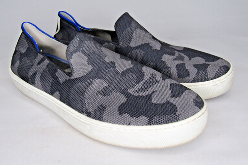 Rothy's The Original Slip On Sneaker Grey Camo FAbric Top Women’s US 10