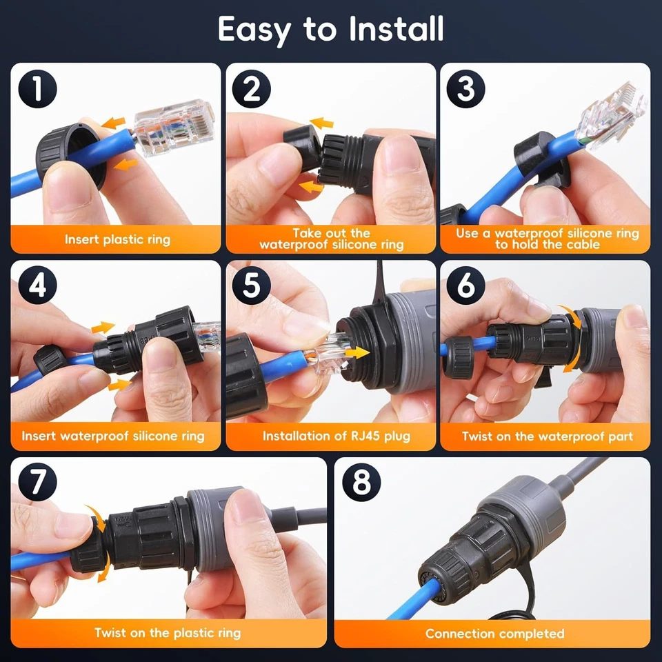 Adaptador hembra conector SPX a RJ45 impermeable conector hembra StarLink V2/Gen 2 Foto 2 de 4